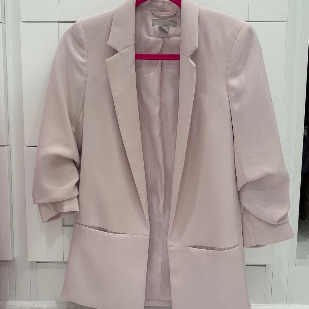 H&M Women's Blazer Jacket - Light Pink Blush Pink XS Size 0